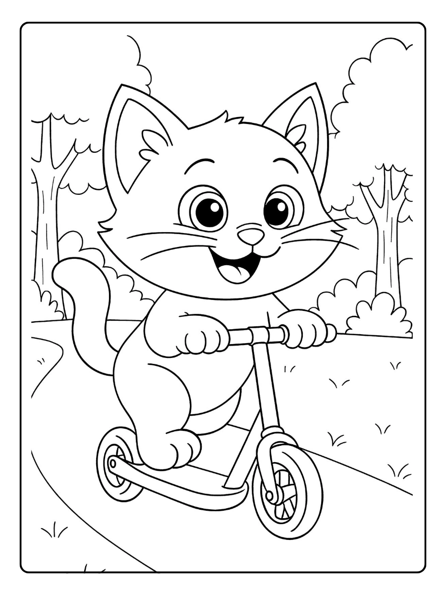 coloriage chaton kawaii à imprimer