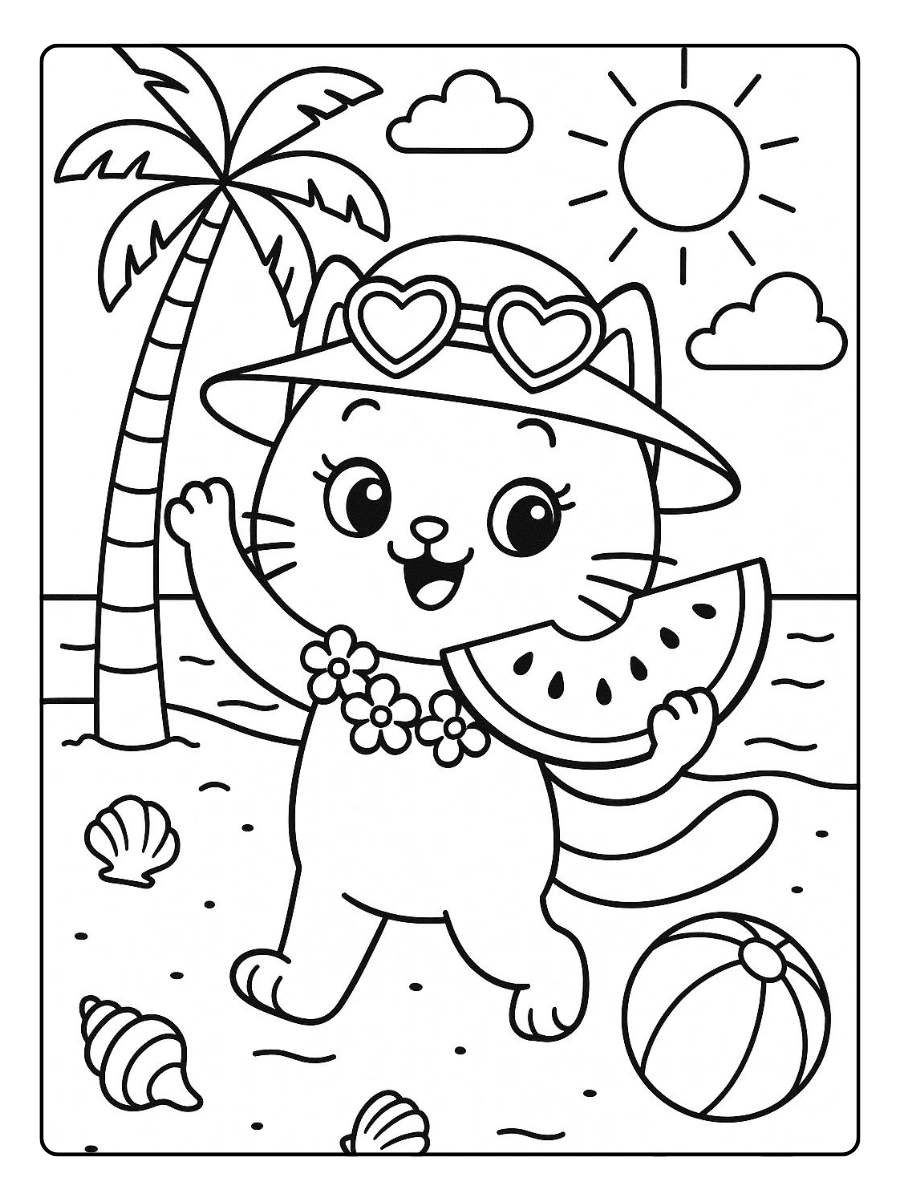 coloriage chaton kawaii chibi