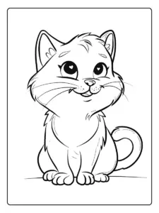 coloriage chaton kawaii mignon