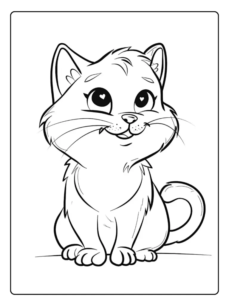 coloriage chaton kawaii mignon
