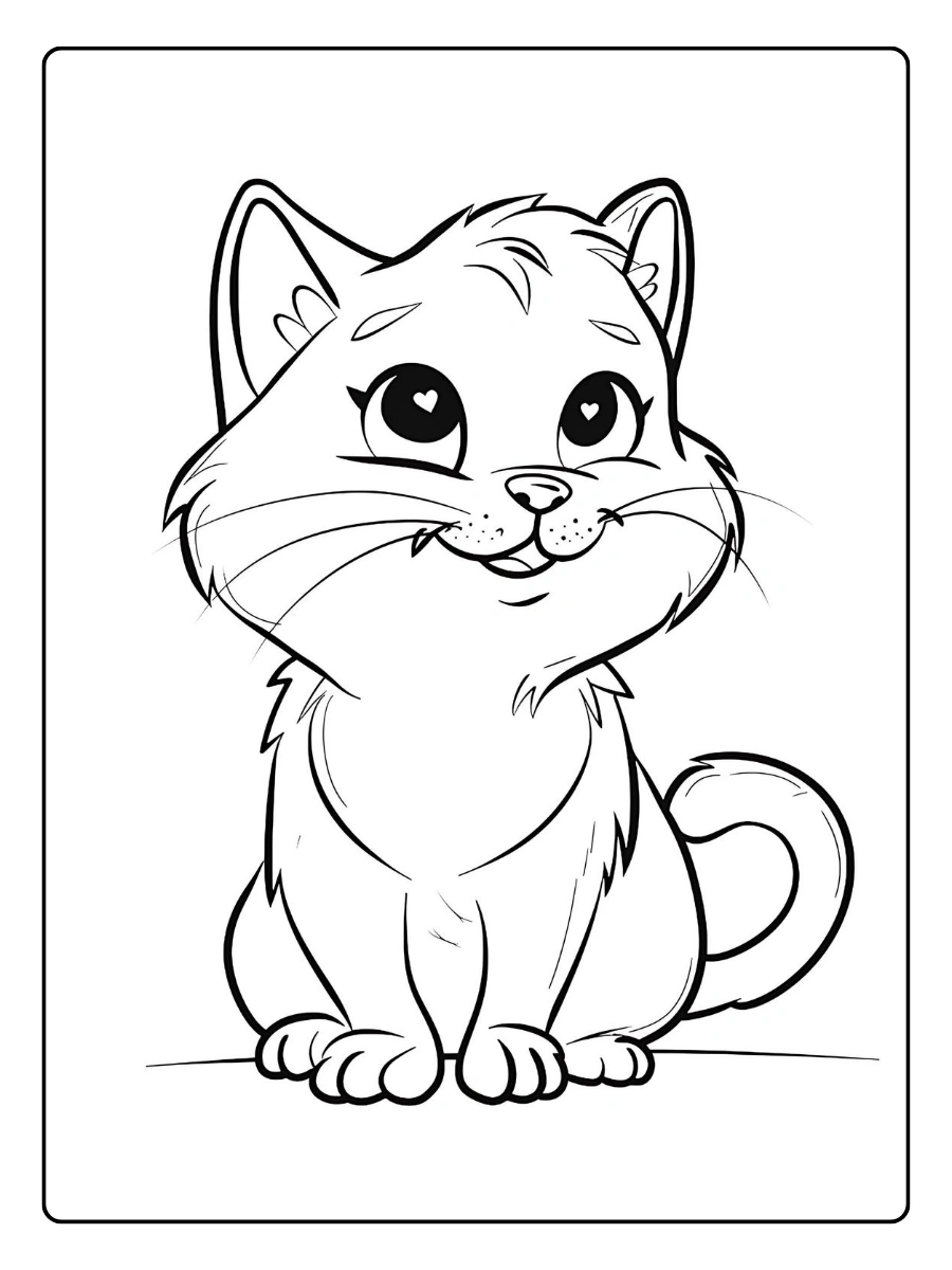 coloriage chaton kawaii mignon