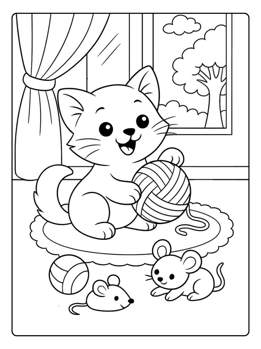 coloriage chaton kawaii pastel