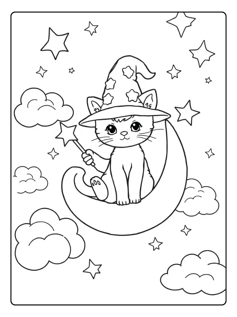 coloriage chaton licorne à imprimer