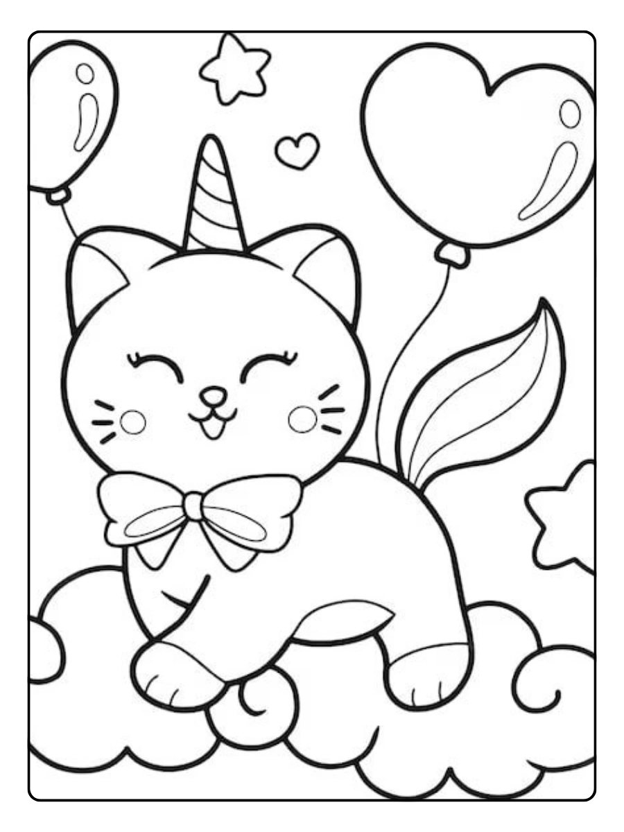coloriage chaton licorne bébé