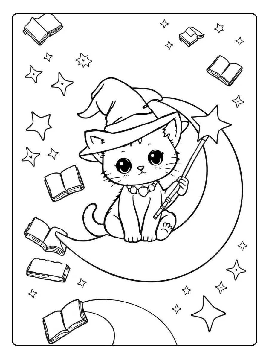 coloriage chaton licorne magique