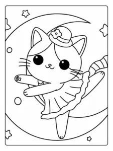 coloriage chaton licorne simple