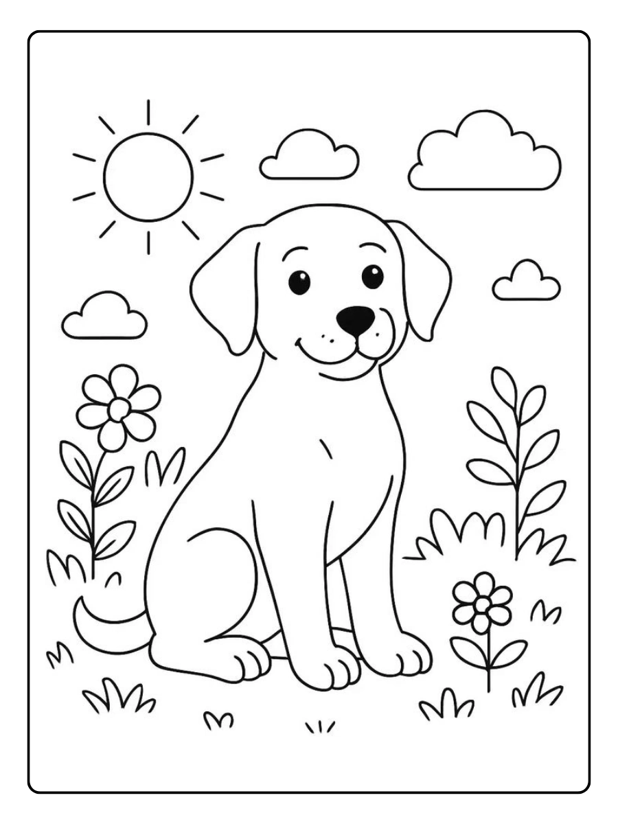 coloriage chien à imprimer