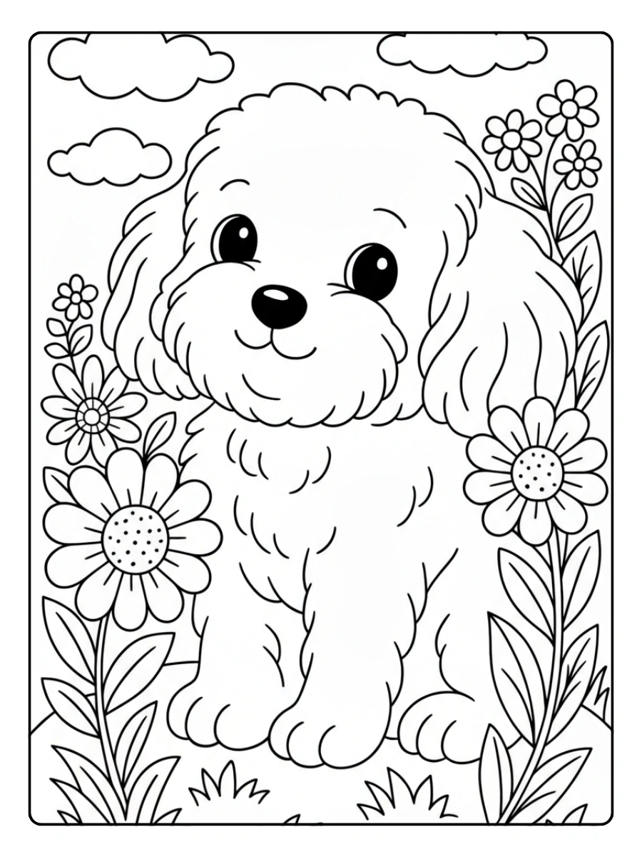coloriage chien assis