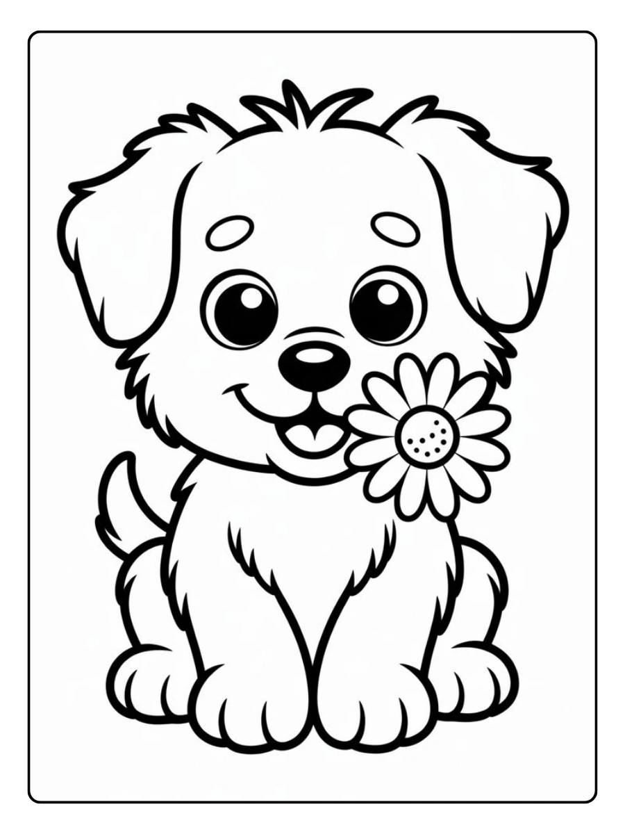 coloriage chien cartoon