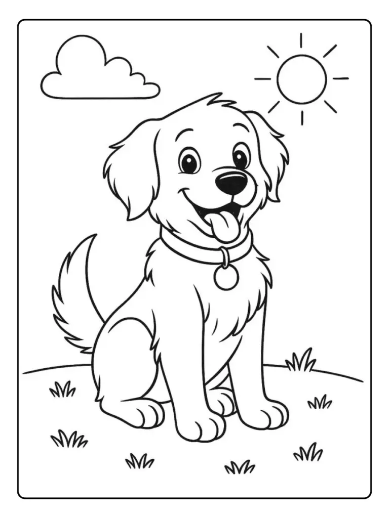 coloriage chien dessin