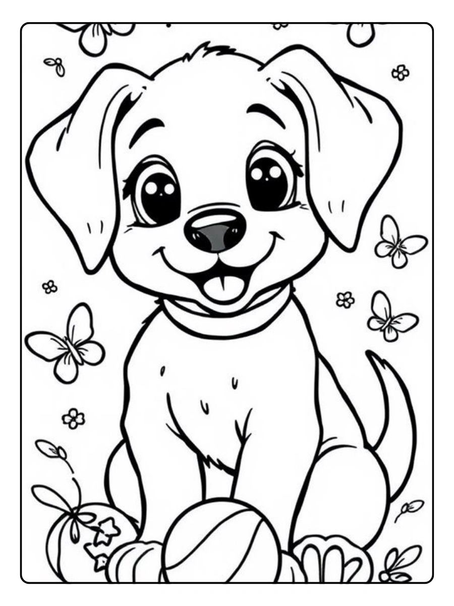 coloriage chien drôle