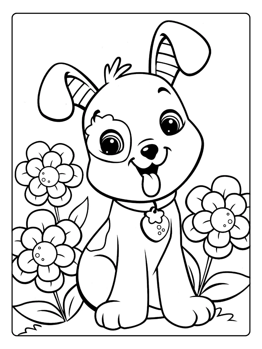 coloriage chien facile