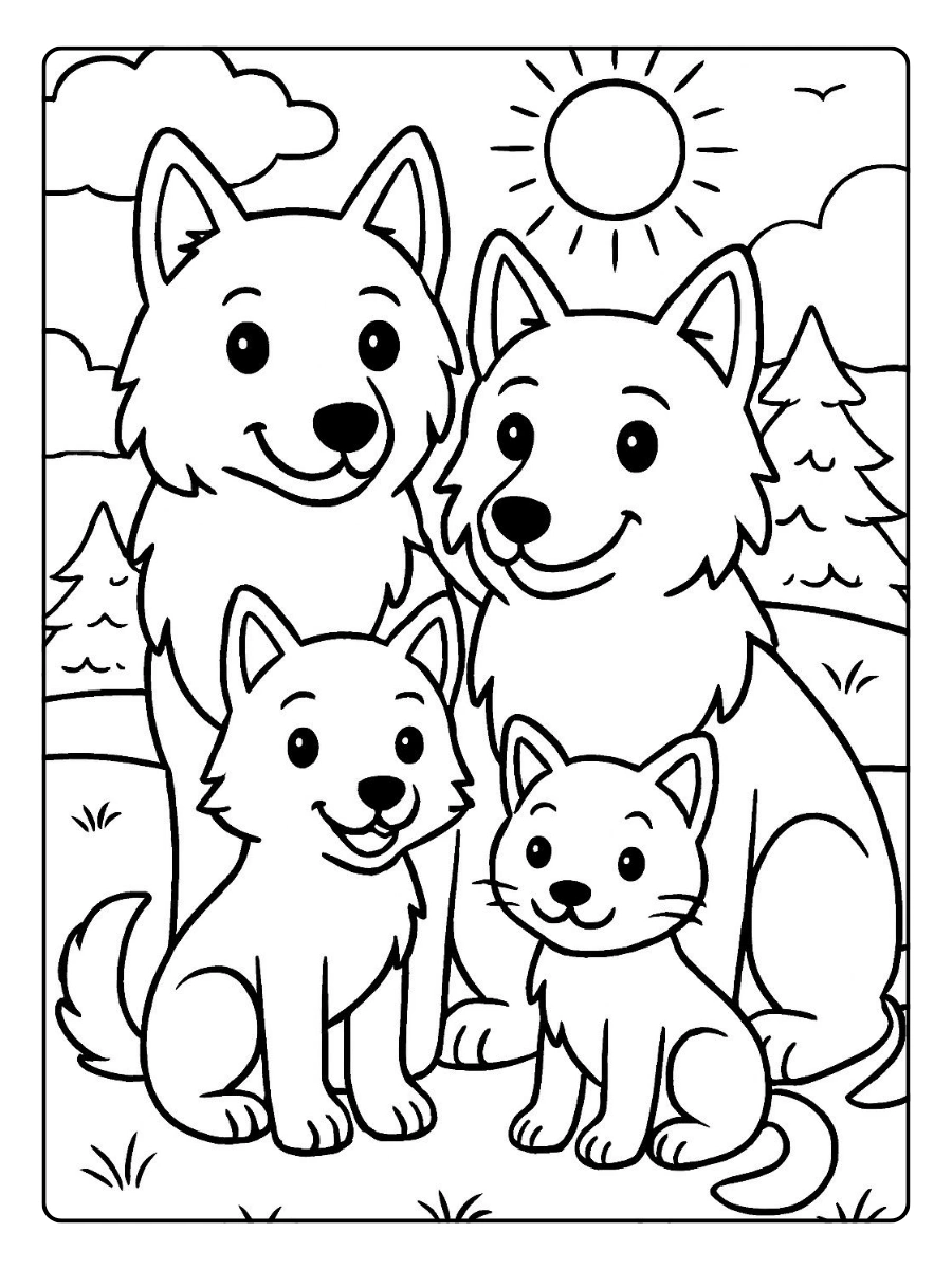 coloriage chien kawaii à imprimer