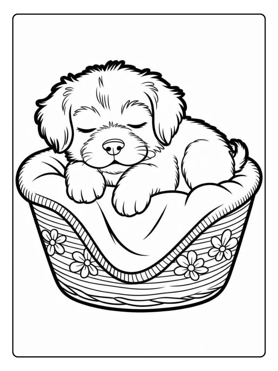 coloriage chien kawaii adorable