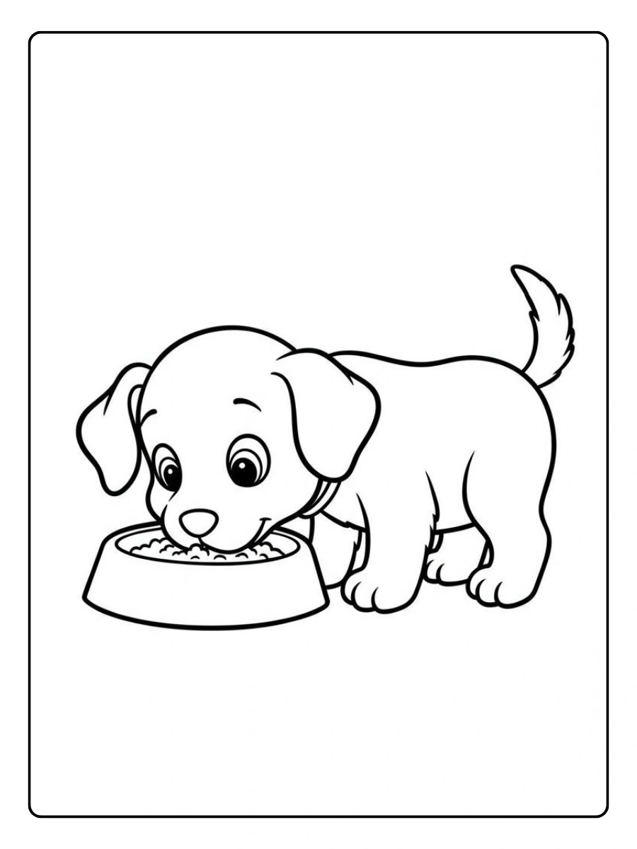 coloriage chien kawaii avec cœur