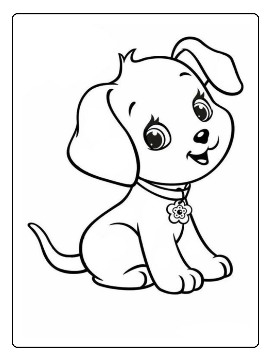 coloriage chien kawaii avec os