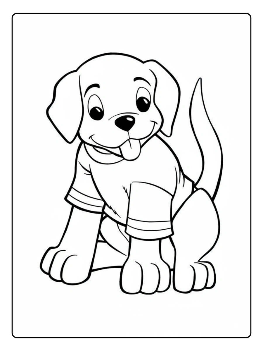 coloriage chien kawaii en costumes
