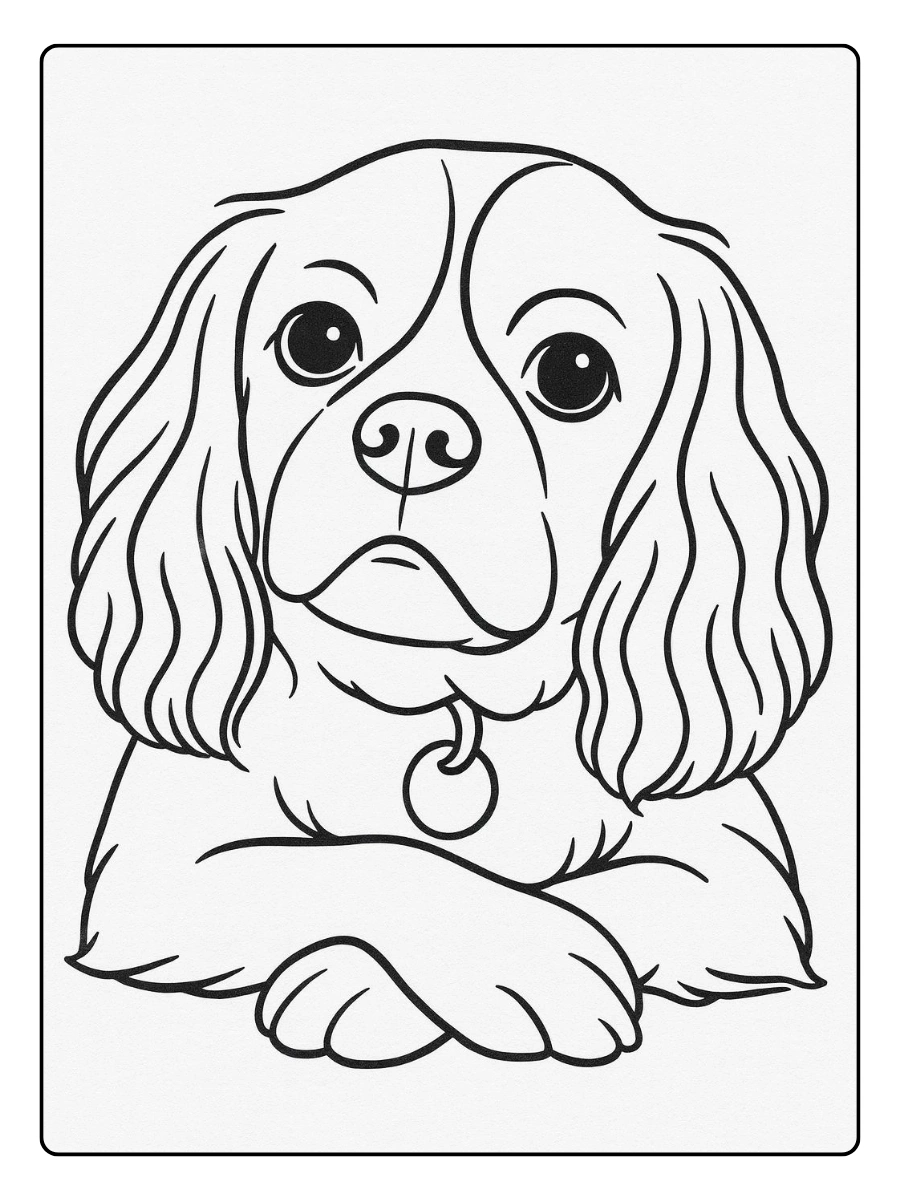 coloriage chien kawaii pastel