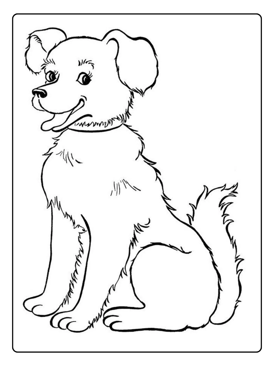 coloriage chien kawaii souriant