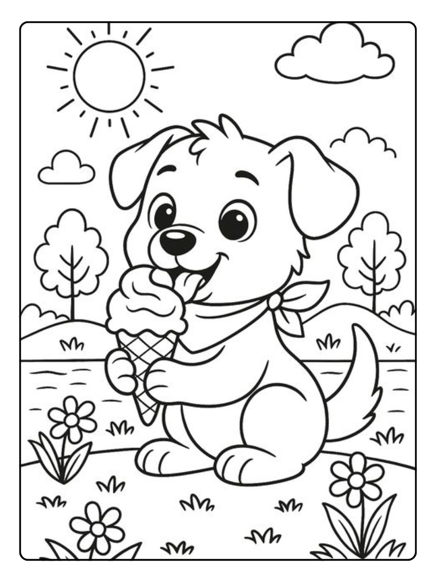 coloriage chien mignon