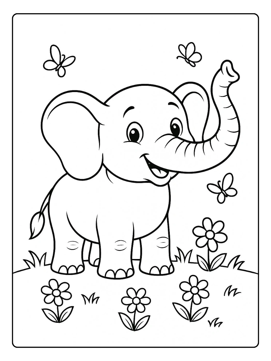 coloriage éléphant à imprimer