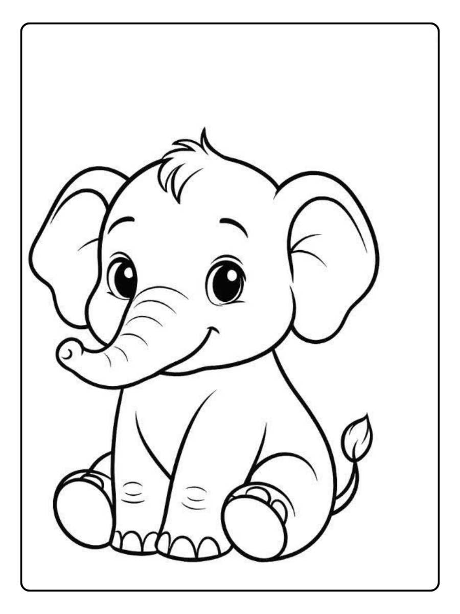 coloriage éléphant cartoon