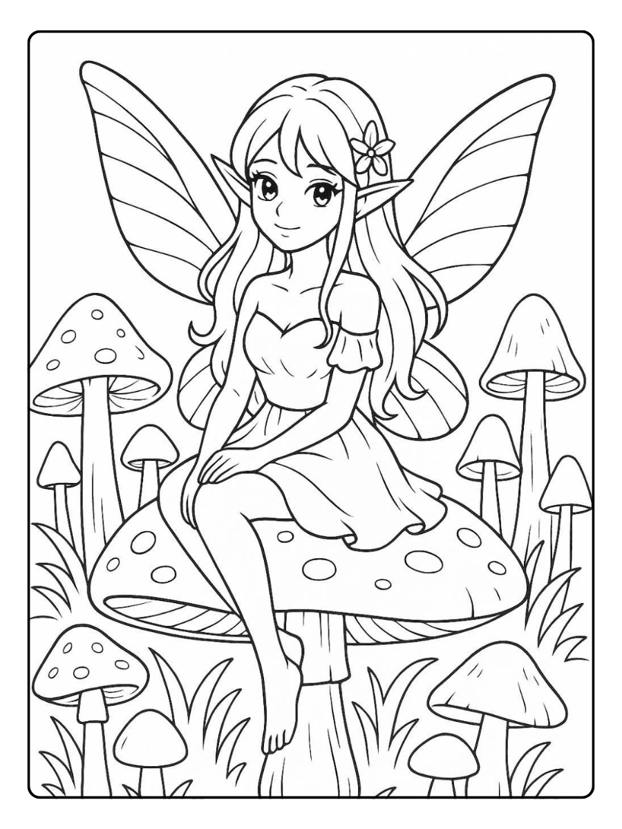 coloriage elfe fantastique