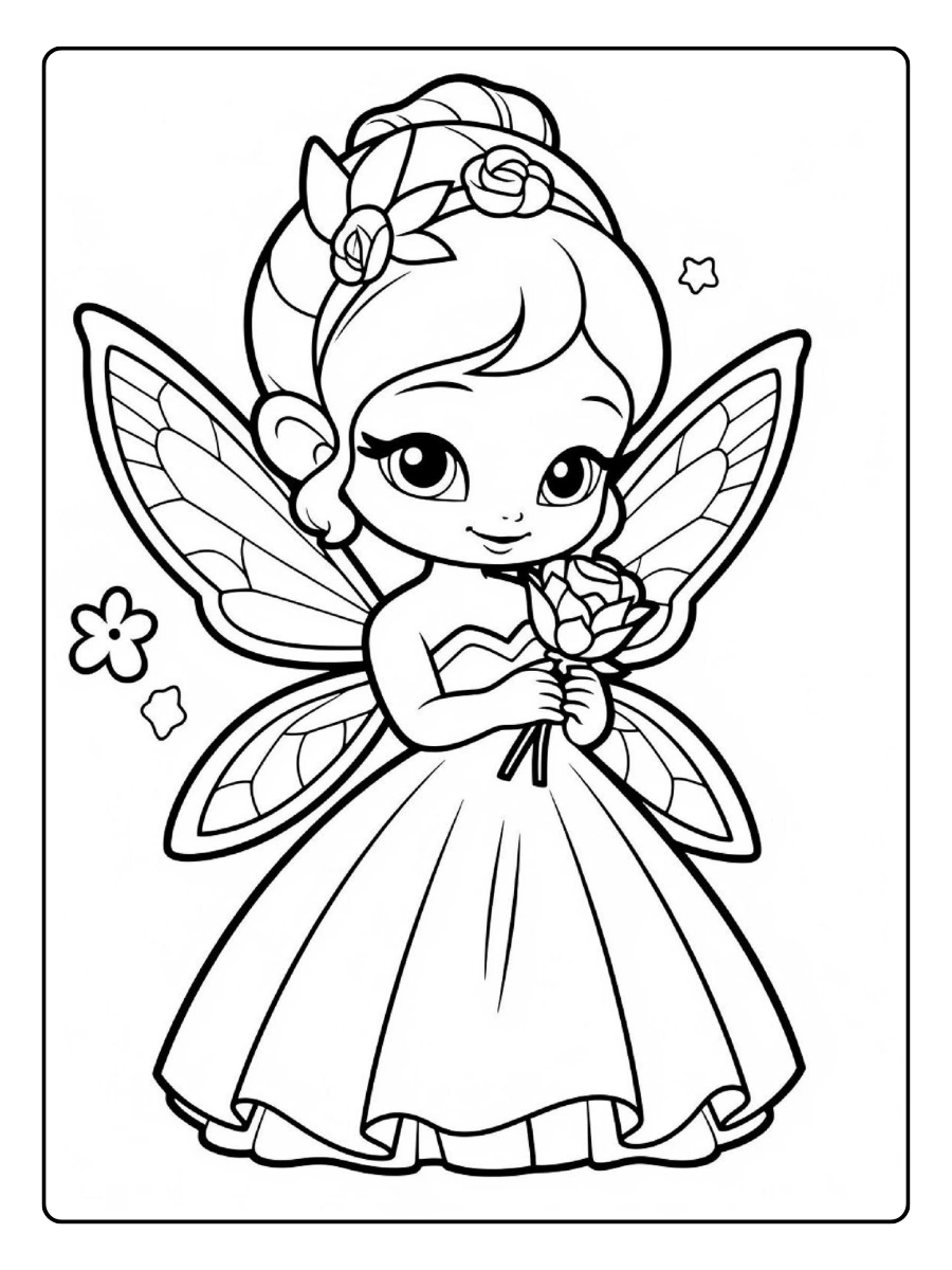 coloriage fée fantastique