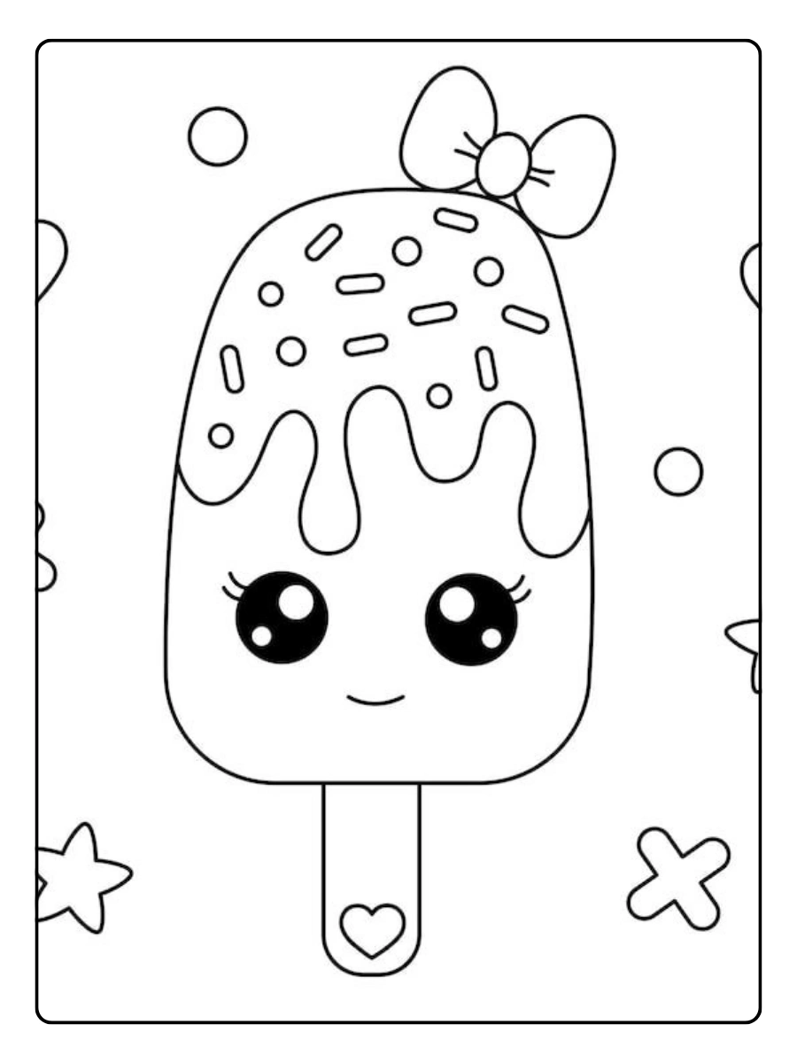 coloriage glace kawaii adorable