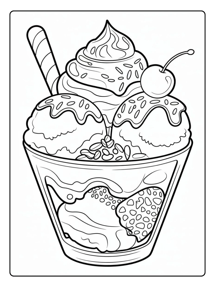 coloriage glace kawaii facile