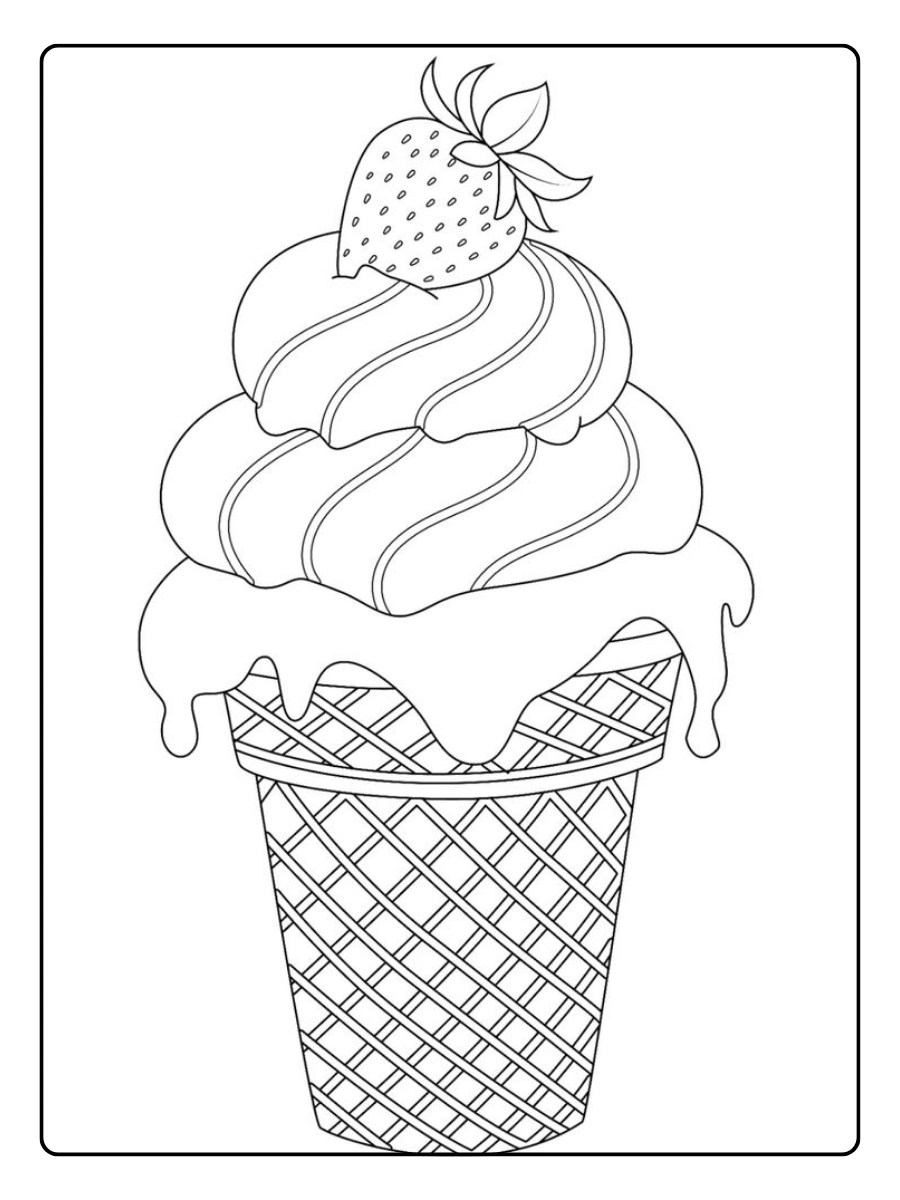 coloriage glace kawaii mignonne