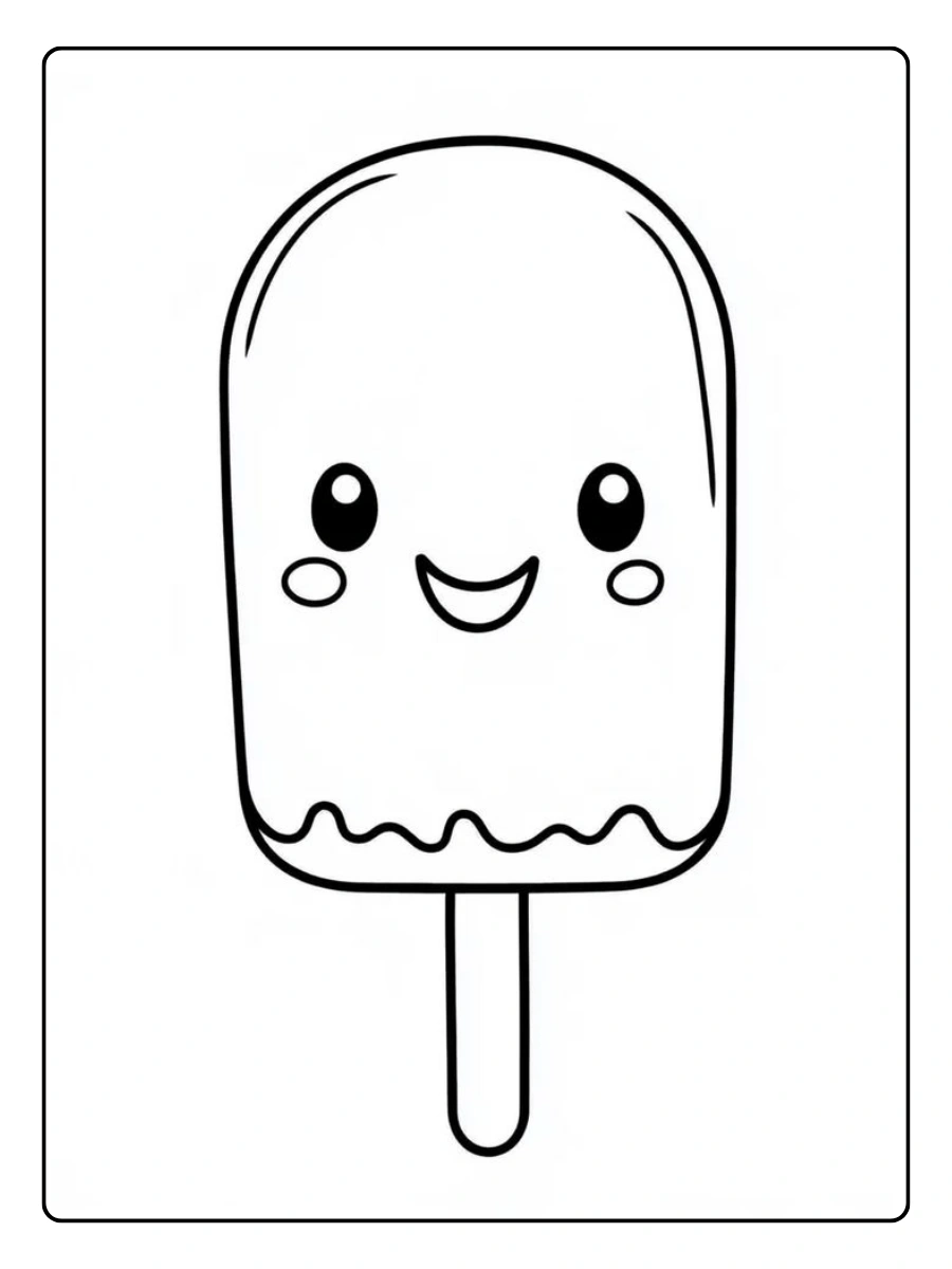 coloriage glace kawaii style manga