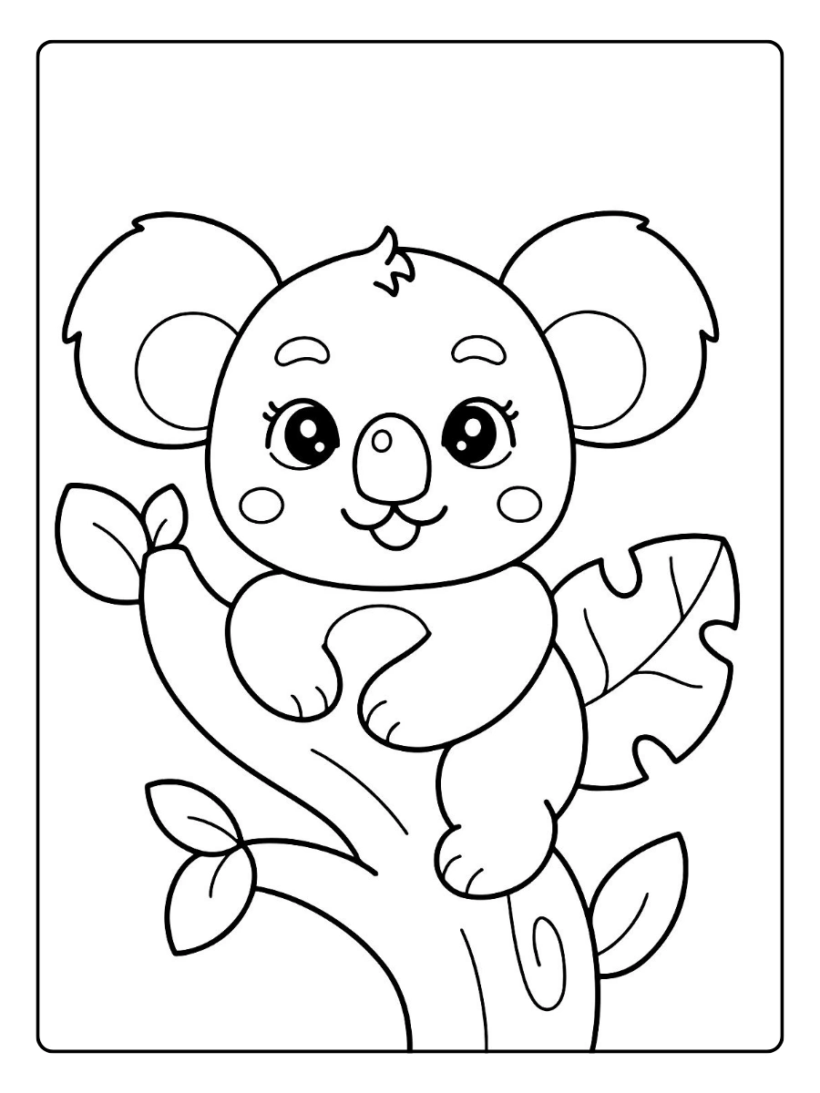coloriage koala cartoon