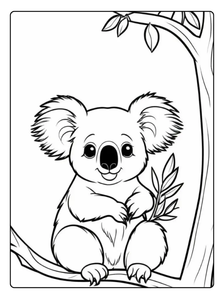 coloriage koala facile