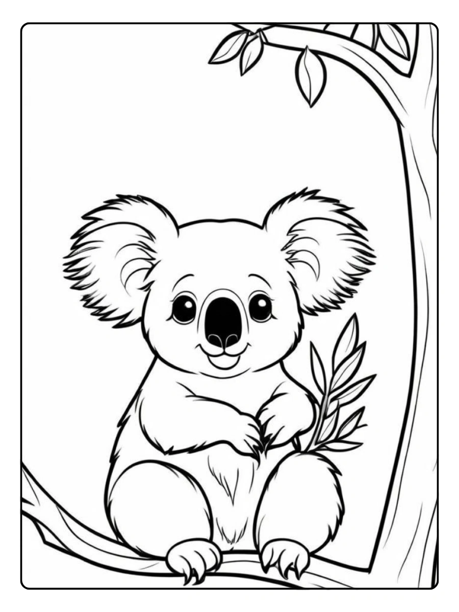 coloriage koala facile