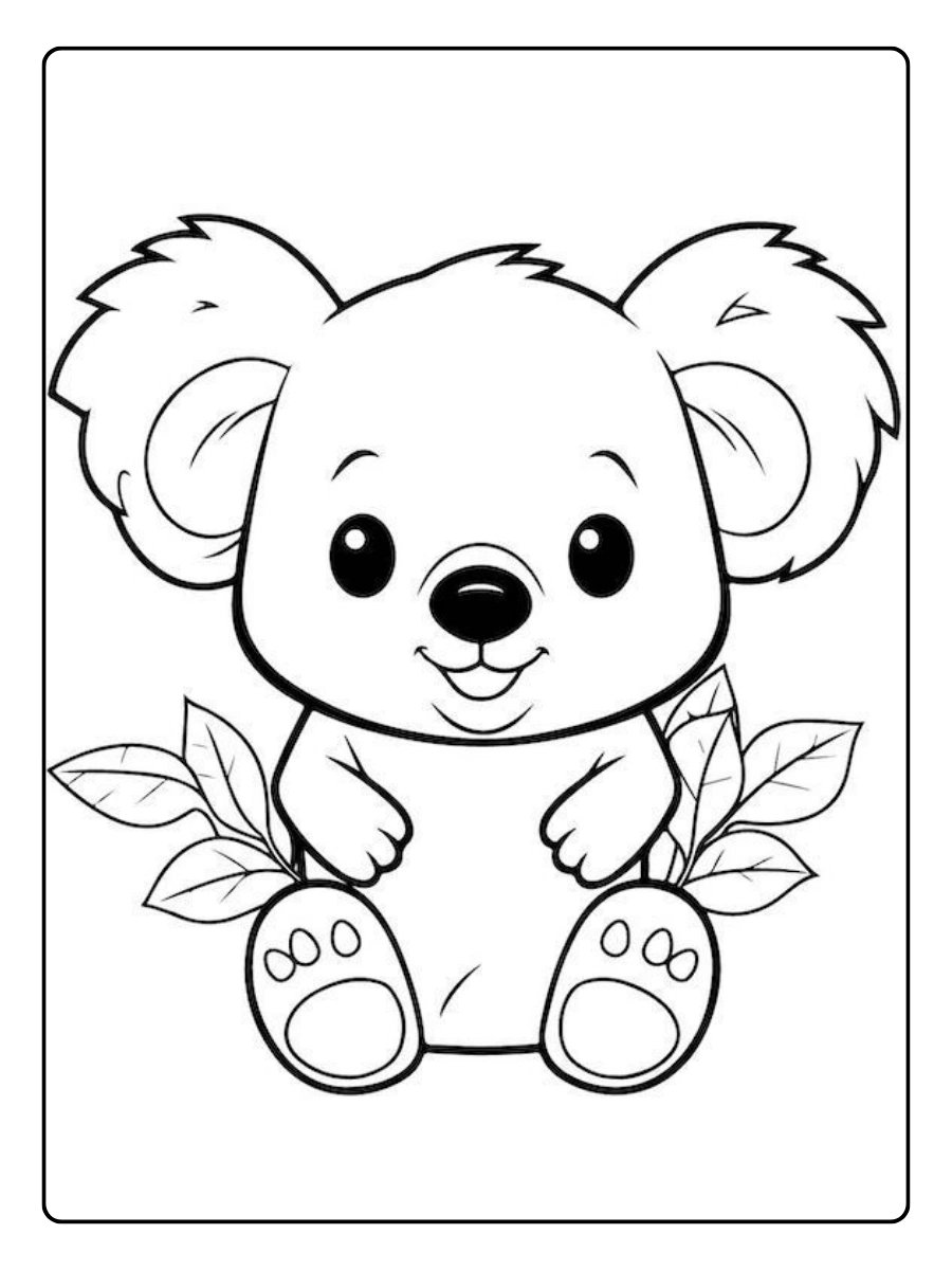 coloriage koala kawaii