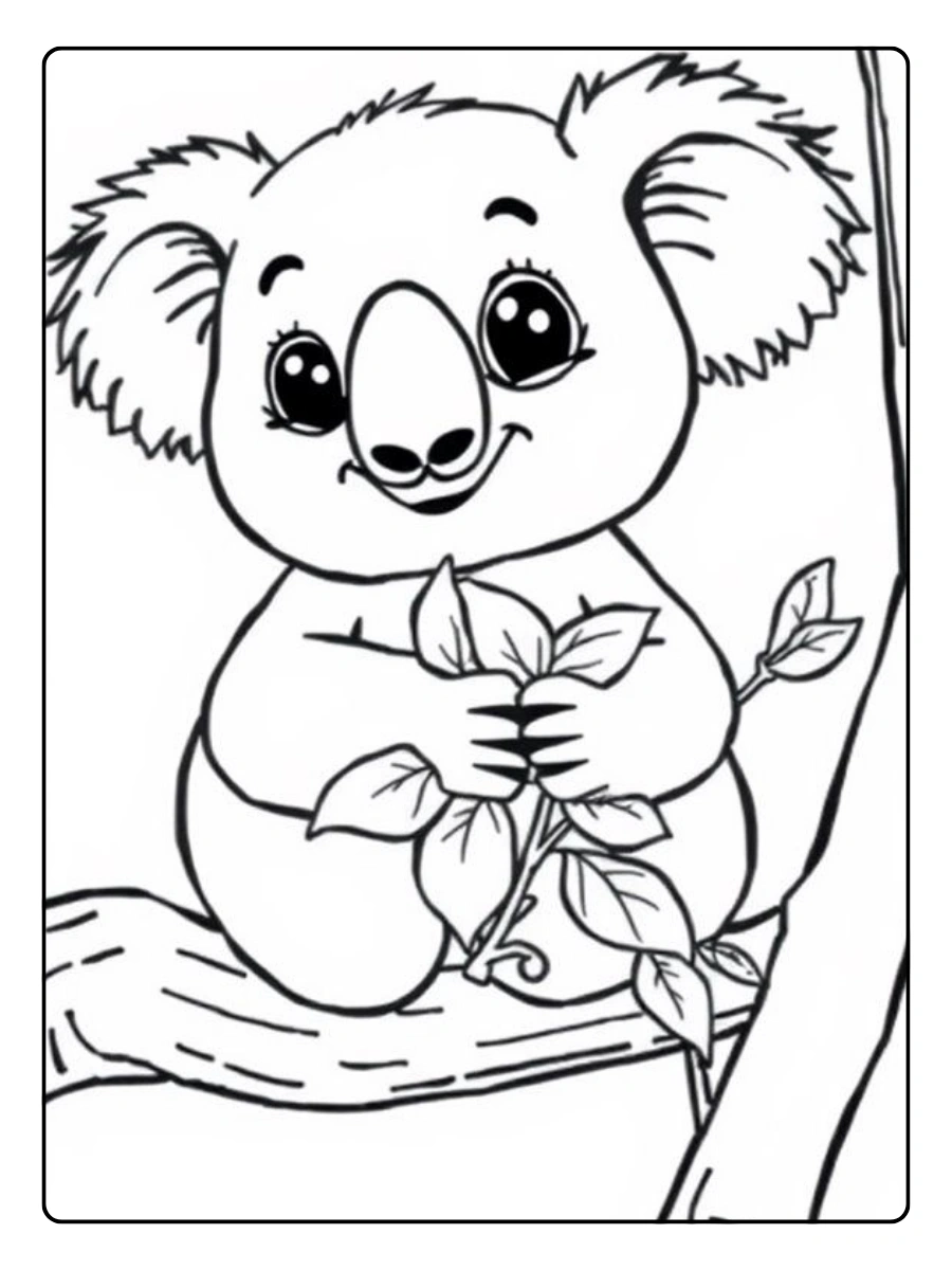 coloriage koala mignon