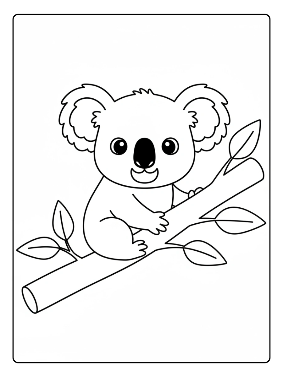 coloriage koala simple
