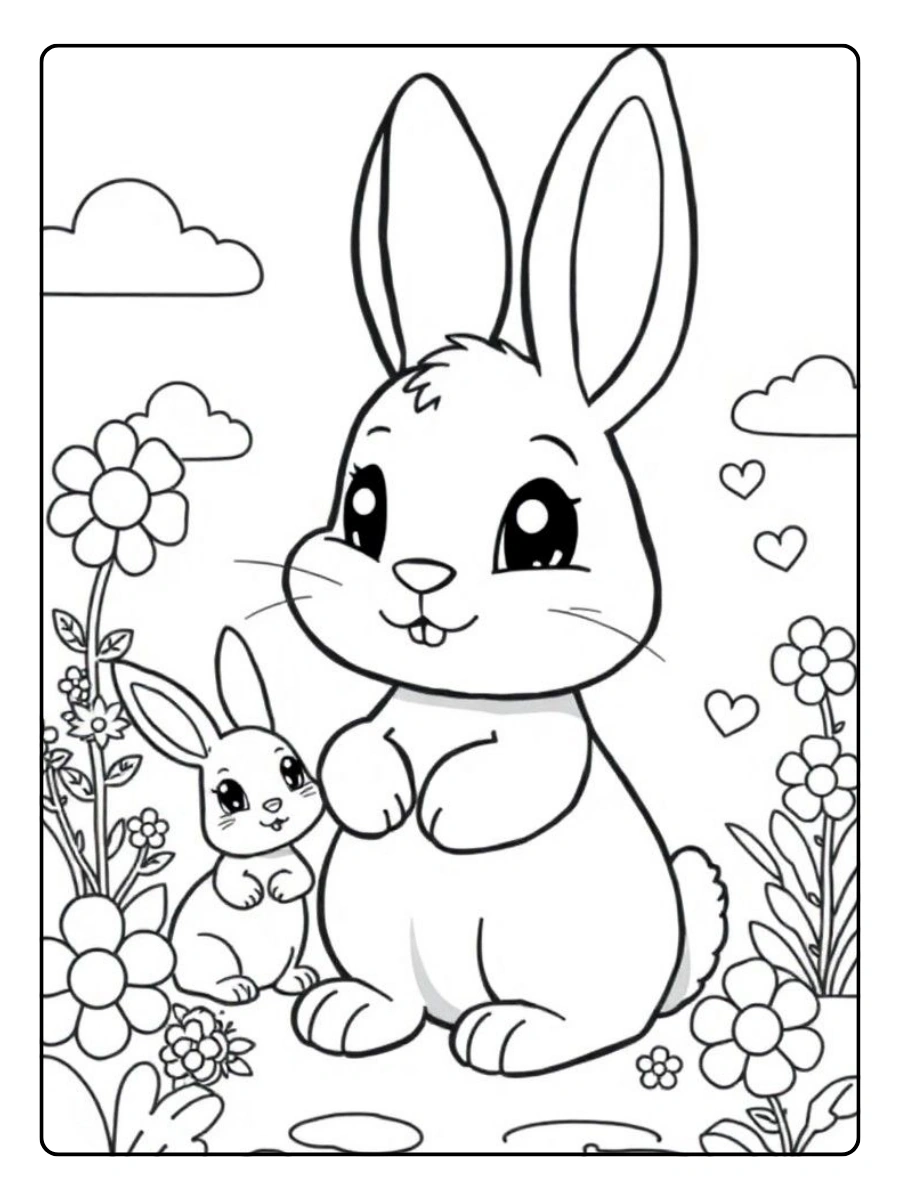 coloriage lapin kawaii chibi