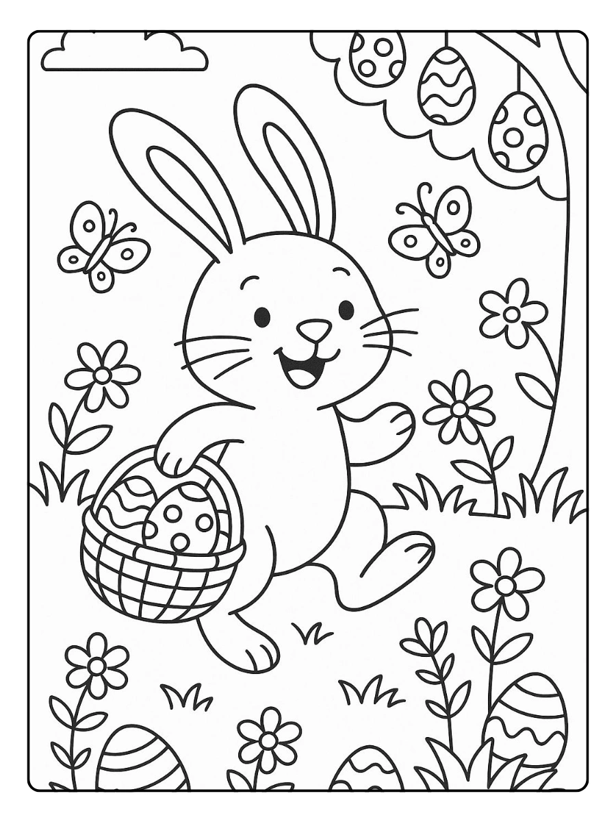 coloriage lapin kawaii dessin