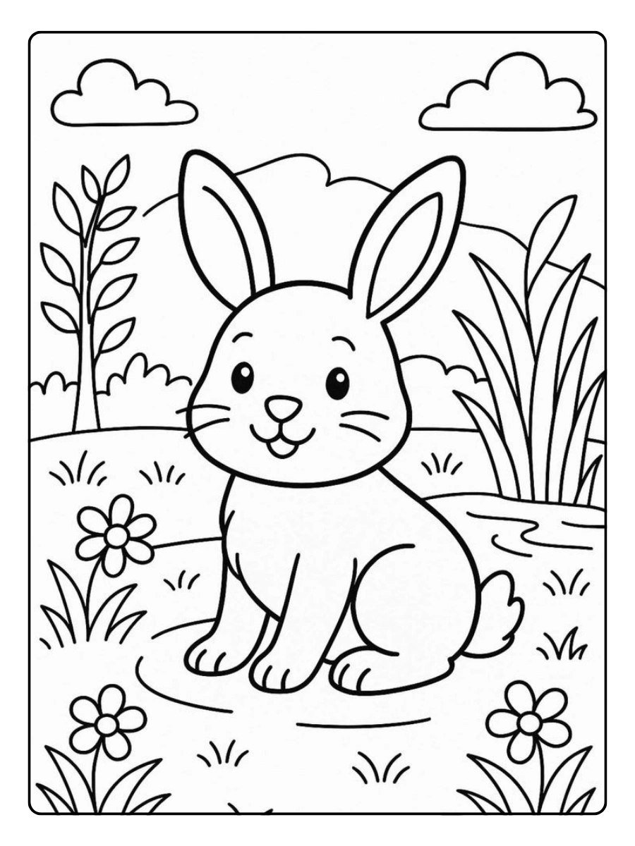 coloriage lapin kawaii en style manga