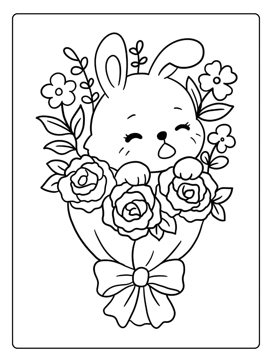 coloriage lapin kawaii pastel