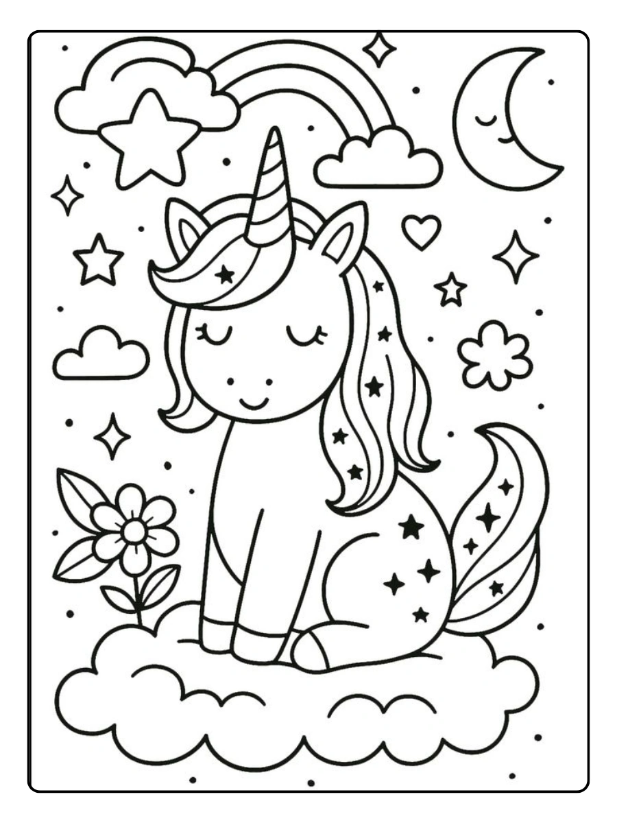 coloriage licorne à imprimer