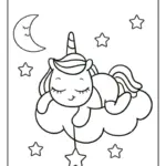 coloriage licorne assise