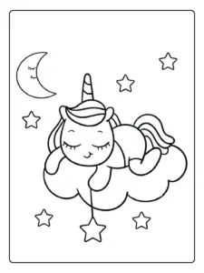 coloriage licorne assise