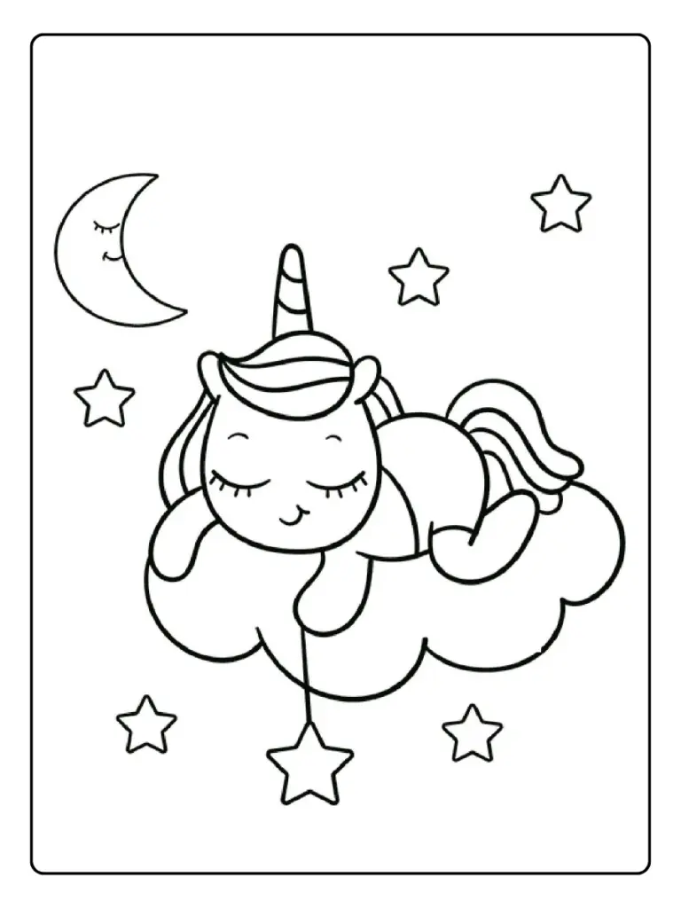 coloriage licorne assise