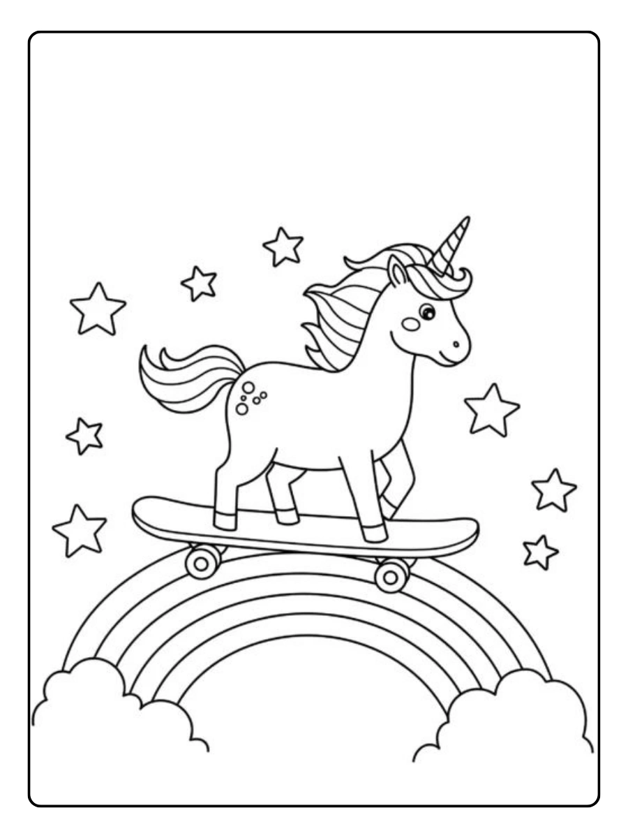 coloriage licorne dessin animé