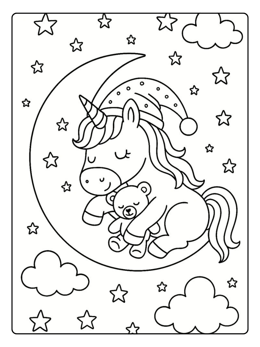 coloriage licorne facile