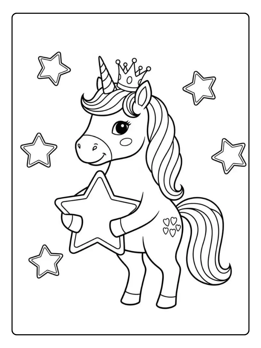 coloriage licorne magique