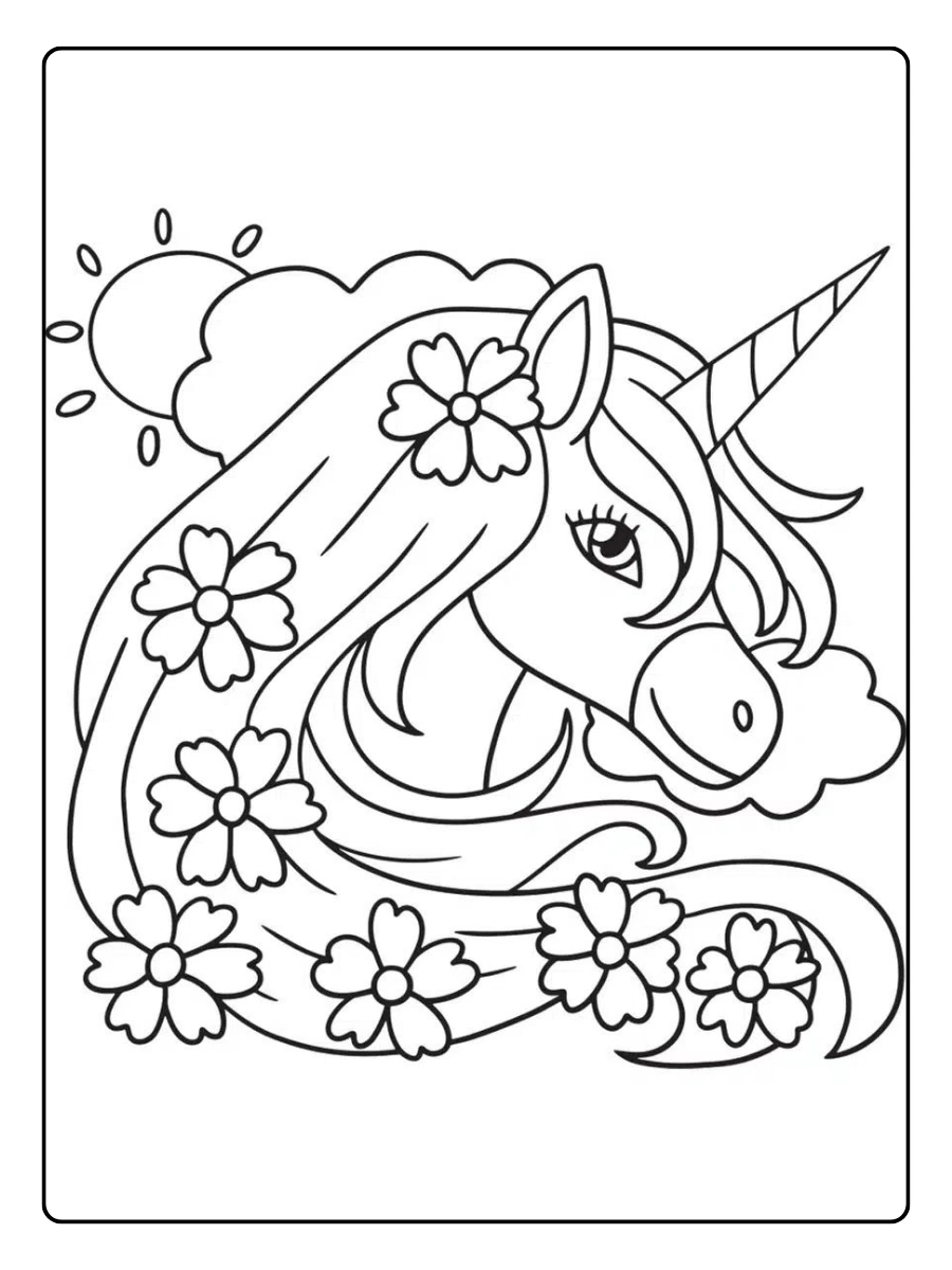 coloriage licorne mignonne